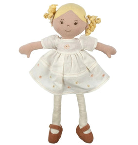 Bonikka Linen Collection: Priscy- Blonde Hair Doll with White Linen Dress