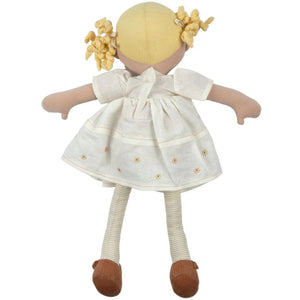 Bonikka Linen Collection: Priscy- Blonde Hair Doll with White Linen Dress
