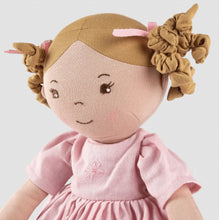 Load image into Gallery viewer, Bonikka Linen Collection Amelia- Light Brown Hair Doll with Pink Linen Dress
