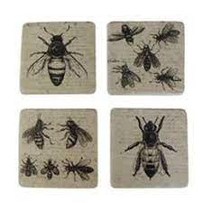 French Country Set of 4 Bee Coasters