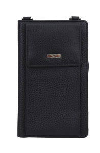 Urban Forest Phoebe Leather Phone Pouch/Wallet- Rambler Black