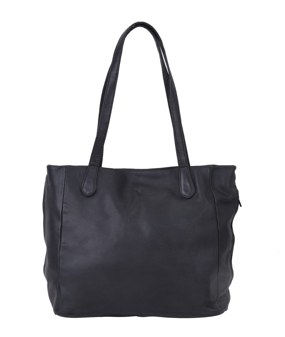 Urban Forest Adele Leather Large Shoulder Bag- Riley Black