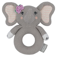 Load image into Gallery viewer, Living Textiles Ella the Elephant Knitted Rattle
