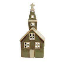 Load image into Gallery viewer, French Country Collections Alsace Tealight Church Olive Green
