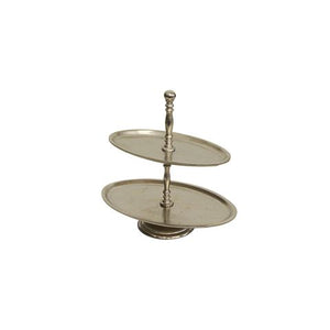 French Country Collections Oval 2 Tier Cake Stand