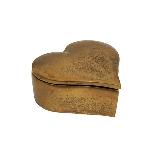 French Country Collections Heart Box Gold