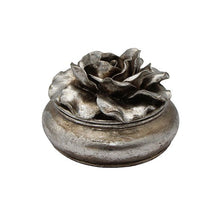 Load image into Gallery viewer, French Country Collections Camelia Large Round Trinket Box Pewter Finish
