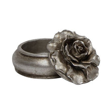 Load image into Gallery viewer, French Country Collections Camelia Large Round Trinket Box Pewter Finish

