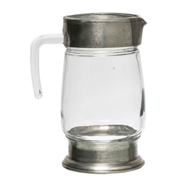 French Country Collections Medium Pewter and Glass Jug