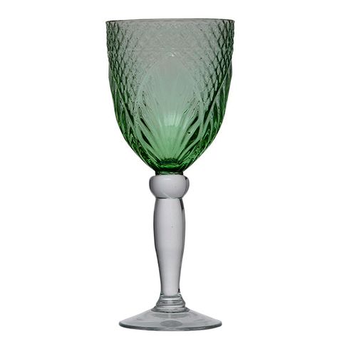 French Country Collections Vintage Green Goblet set of 4