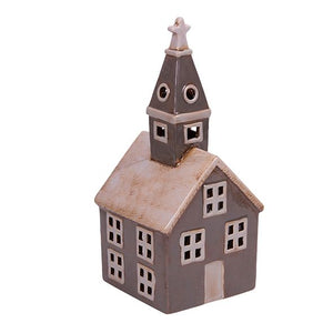 French Country Collections Alsace Tealight Church Grey
