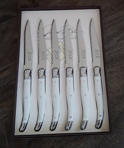 Laguiole Steak Knives set of 6 in Ivory