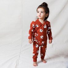 Load image into Gallery viewer, Tiny Tribe Autumn Leaves Cross Over Wrap Romper
