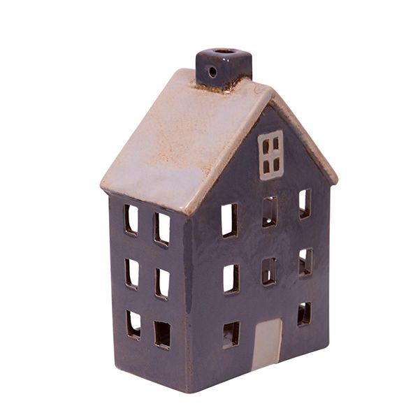 French Country Collections Wide Chalet Tea Light House in Grey